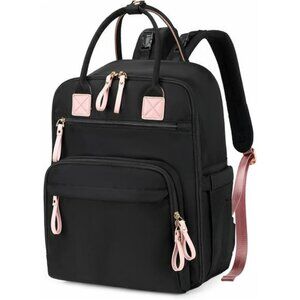 Large Diaper Bag Backpack Tote 18 Pockets Waterproof Baby Travel Bag Black